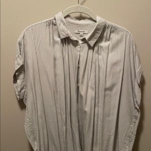 Striped Short-Sleeve Button Down